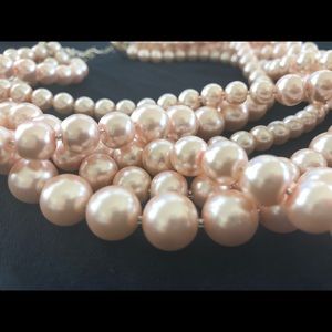 Multistrand Blush Pink Pearl Necklace